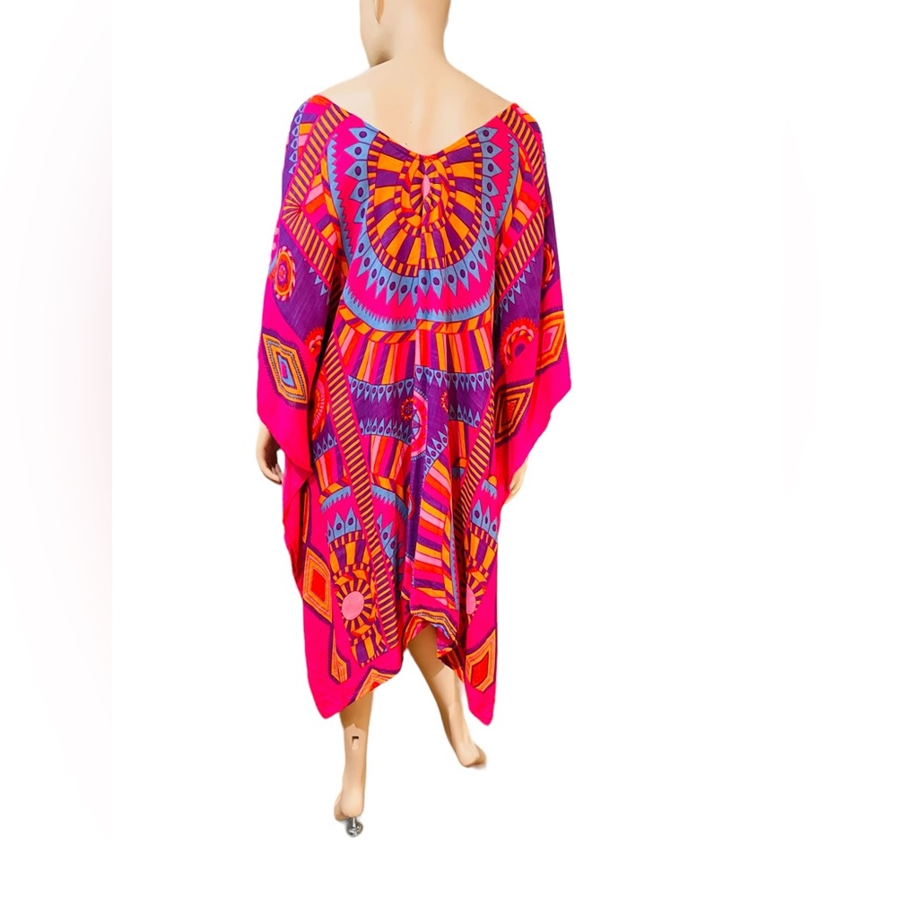 Theodora & Callum Kaftan Cover up One Size Boho Print New with Tag Fits Large - Picture 4 of 10